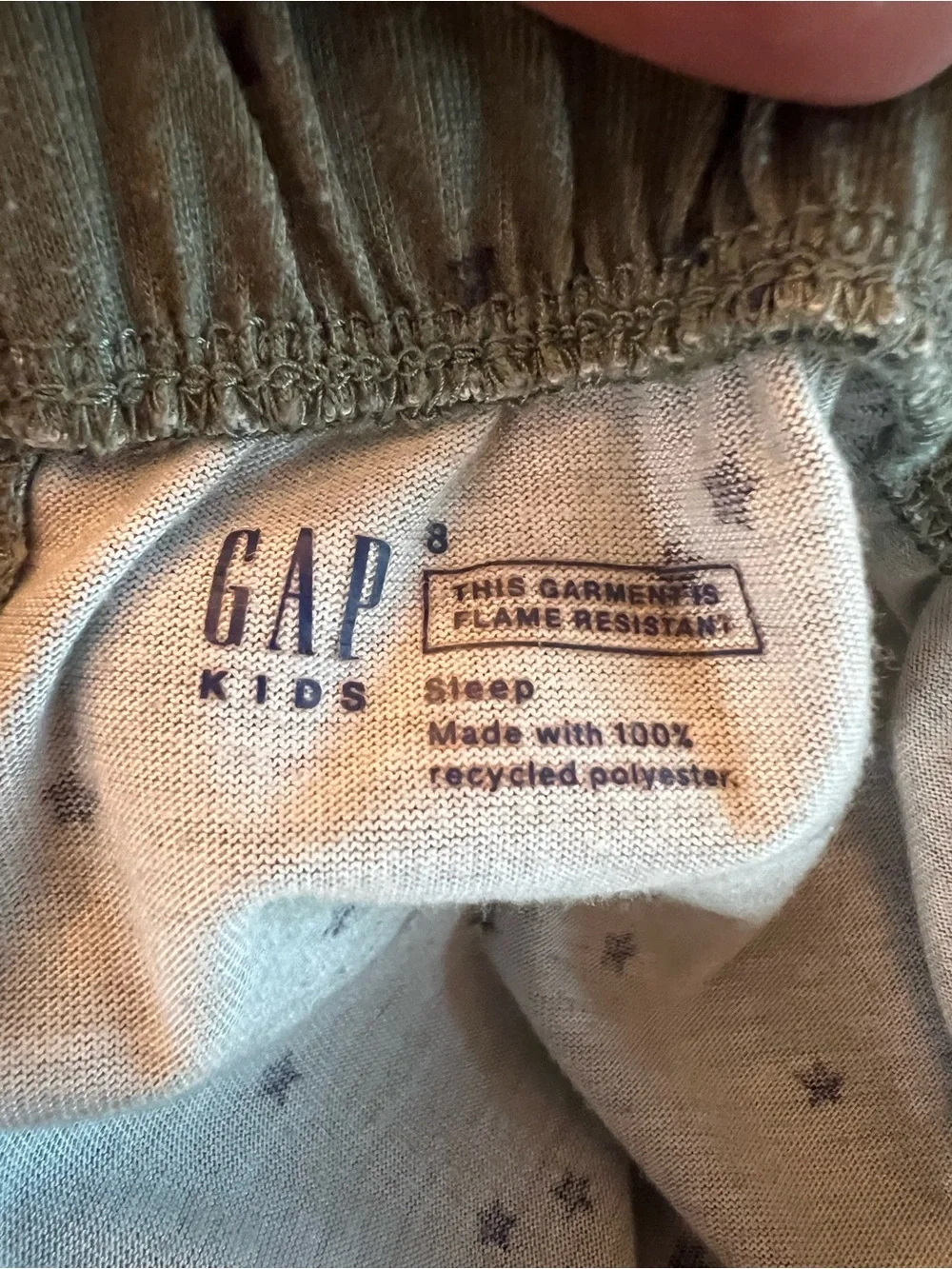 Nighttime Kids GAP Olive Green Star Print Athletic Lounge Shorts size 8
